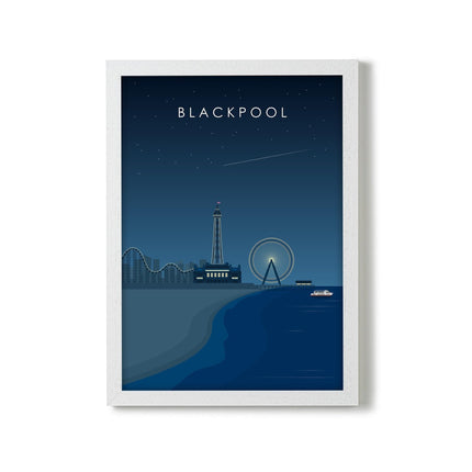 Blackpool Travel Poster Print, Vintage Framed or Unframed Wall Art, Retro Large Home Decor Prints - Black Oak Farm