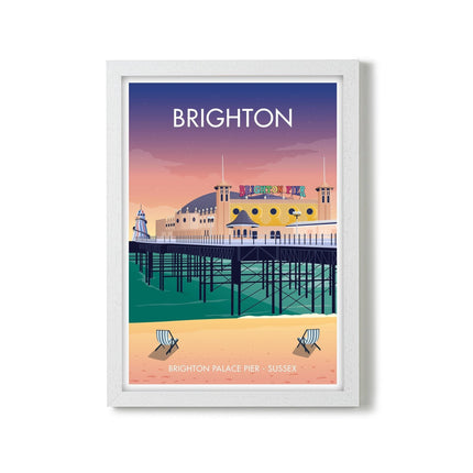 Brighton Travel Poster Print, Vintage Framed or Unframed Wall Art, Retro Large Home Decor Prints - Black Oak Farm