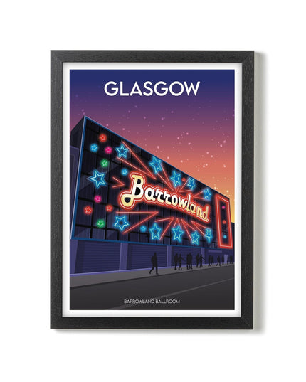 Glasgow Barrowland Travel Poster Print, Vintage Framed or Unframed Wall Art, Retro Large Home Decor Prints - Black Oak Farm