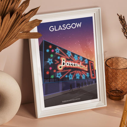 Glasgow Barrowland Travel Poster Print, Vintage Framed or Unframed Wall Art, Retro Large Home Decor Prints - Black Oak Farm