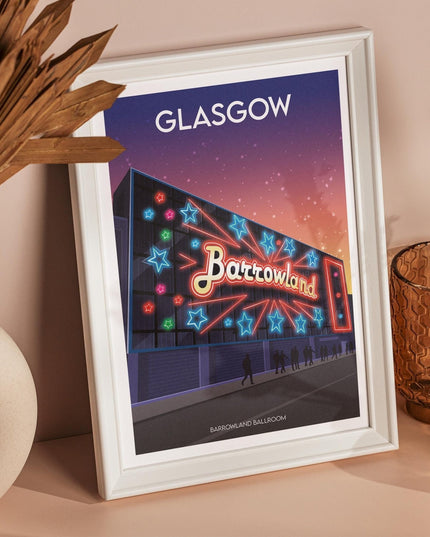 Glasgow Barrowland Travel Poster Print, Vintage Framed or Unframed Wall Art, Retro Large Home Decor Prints - Black Oak Farm