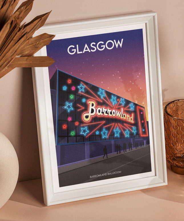 Glasgow Barrowland Travel Poster Print, Vintage Framed or Unframed Wall Art, Retro Large Home Decor Prints - Black Oak Farm