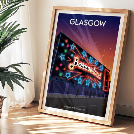 Glasgow Barrowland Travel Poster Print, Vintage Framed or Unframed Wall Art, Retro Large Home Decor Prints - Black Oak Farm