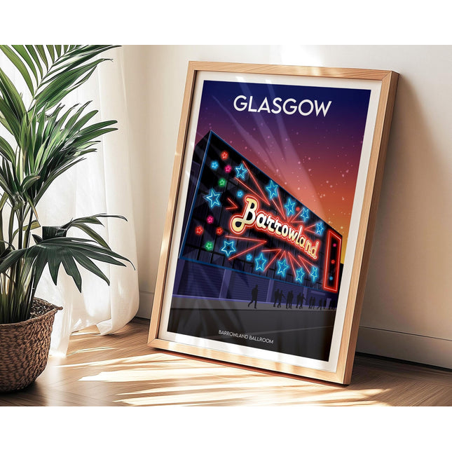 Glasgow Barrowland Travel Poster Print, Vintage Framed or Unframed Wall Art, Retro Large Home Decor Prints - Black Oak Farm