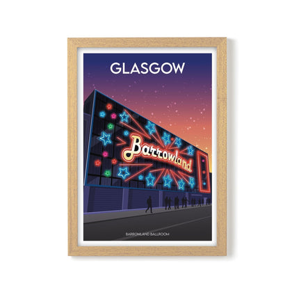 Glasgow Barrowland Travel Poster Print, Vintage Framed or Unframed Wall Art, Retro Large Home Decor Prints - Black Oak Farm