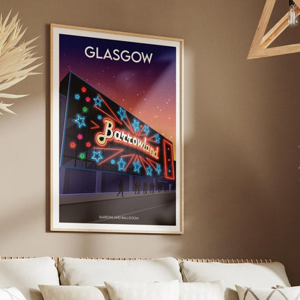 Glasgow Barrowland Travel Poster Print, Vintage Framed or Unframed Wall Art, Retro Large Home Decor Prints - Black Oak Farm