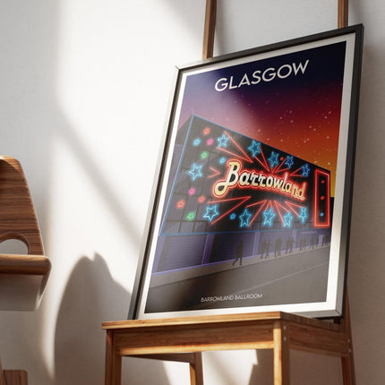 Glasgow Barrowland Travel Poster Print, Vintage Framed or Unframed Wall Art, Retro Large Home Decor Prints - Black Oak Farm