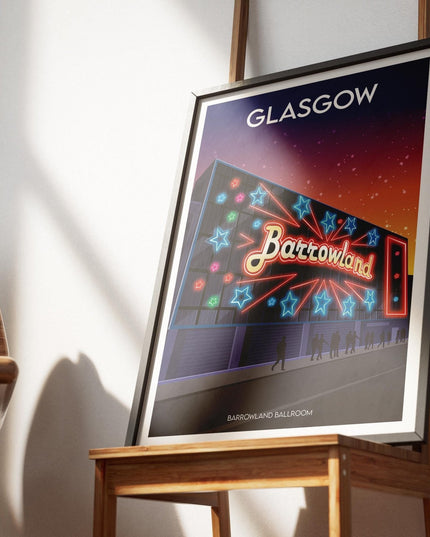Glasgow Barrowland Travel Poster Print, Vintage Framed or Unframed Wall Art, Retro Large Home Decor Prints - Black Oak Farm