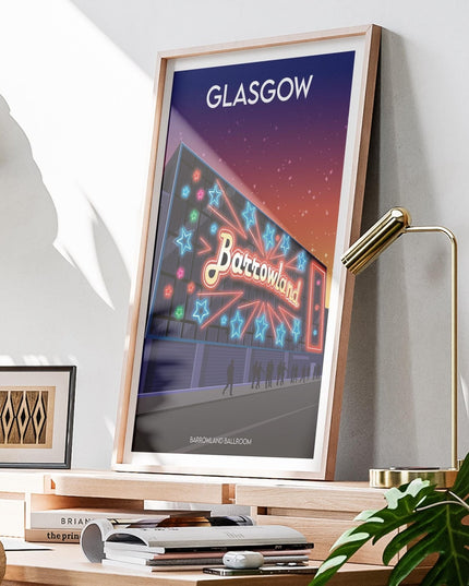 Glasgow Barrowland Travel Poster Print, Vintage Framed or Unframed Wall Art, Retro Large Home Decor Prints - Black Oak Farm