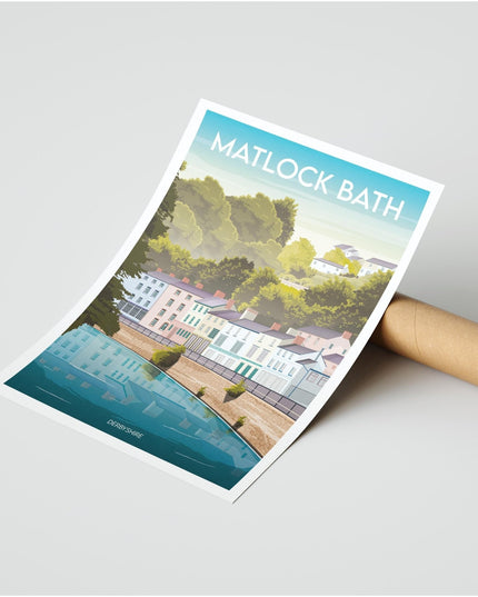 Matlock Bath Derbyshire Travel Poster Print, Vintage Framed or Unframed Wall Art, Retro Large Home Decor Prints - Black Oak Farm