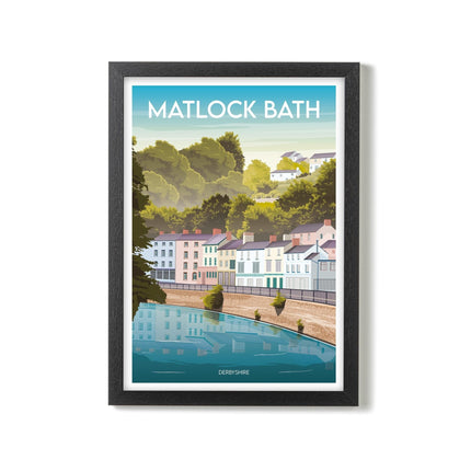 Matlock Bath Derbyshire Travel Poster Print, Vintage Framed or Unframed Wall Art, Retro Large Home Decor Prints - Black Oak Farm
