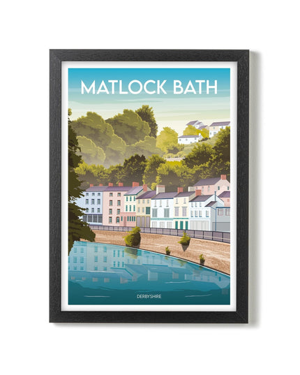 Matlock Bath Derbyshire Travel Poster Print, Vintage Framed or Unframed Wall Art, Retro Large Home Decor Prints - Black Oak Farm