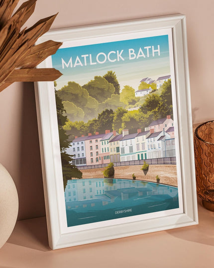Matlock Bath Derbyshire Travel Poster Print, Vintage Framed or Unframed Wall Art, Retro Large Home Decor Prints - Black Oak Farm