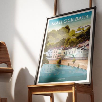 Matlock Bath Derbyshire Travel Poster Print, Vintage Framed or Unframed Wall Art, Retro Large Home Decor Prints - Black Oak Farm
