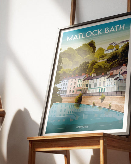 Matlock Bath Derbyshire Travel Poster Print, Vintage Framed or Unframed Wall Art, Retro Large Home Decor Prints - Black Oak Farm