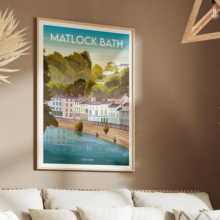 Matlock Bath Derbyshire Travel Poster Print, Vintage Framed or Unframed Wall Art, Retro Large Home Decor Prints - Black Oak Farm