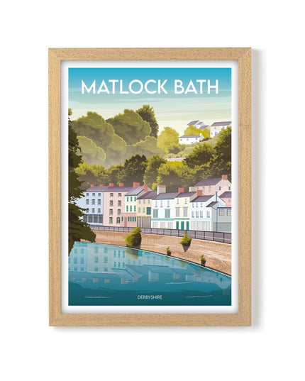 Matlock Bath Derbyshire Travel Poster Print, Vintage Framed or Unframed Wall Art, Retro Large Home Decor Prints - Black Oak Farm