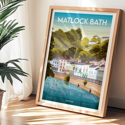 Matlock Bath Derbyshire Travel Poster Print, Vintage Framed or Unframed Wall Art, Retro Large Home Decor Prints - Black Oak Farm