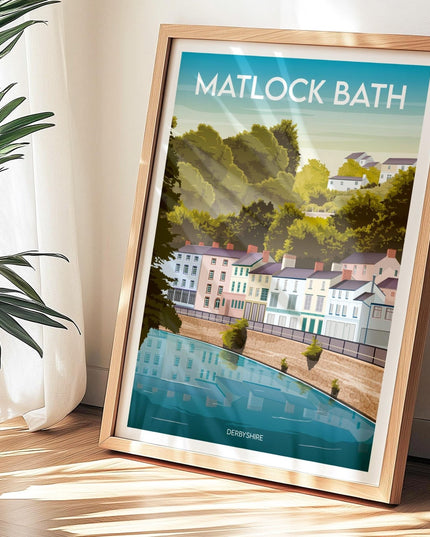 Matlock Bath Derbyshire Travel Poster Print, Vintage Framed or Unframed Wall Art, Retro Large Home Decor Prints - Black Oak Farm