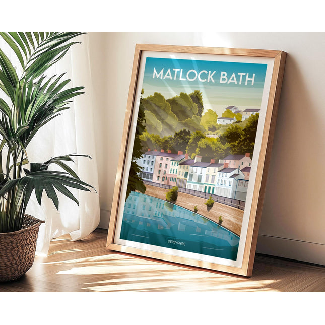 Matlock Bath Derbyshire Travel Poster Print, Vintage Framed or Unframed Wall Art, Retro Large Home Decor Prints - Black Oak Farm