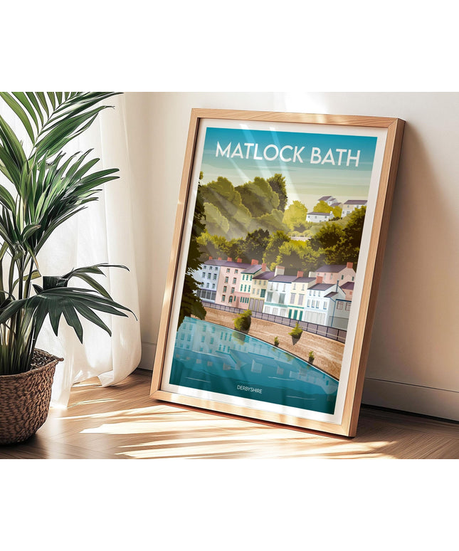 Matlock Bath Derbyshire Travel Poster Print, Vintage Framed or Unframed Wall Art, Retro Large Home Decor Prints - Black Oak Farm