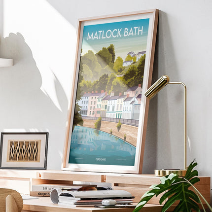 Matlock Bath Derbyshire Travel Poster Print, Vintage Framed or Unframed Wall Art, Retro Large Home Decor Prints - Black Oak Farm