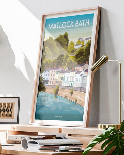 Matlock Bath Derbyshire Travel Poster Print, Vintage Framed or Unframed Wall Art, Retro Large Home Decor Prints - Black Oak Farm