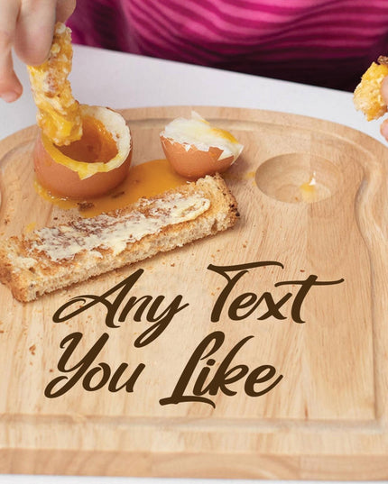 Personalised Dippy Egg Board, Custom Engraved Plate - Black Oak Farm