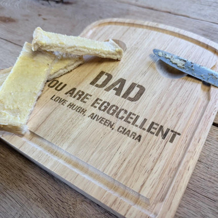 Personalised Dippy Egg Board for Dad, Wooden Breakfast Egg Board with Engraving, Custom Gift for Grandpa, Grandad or Him, Father’s Day Gift - Black Oak Farm