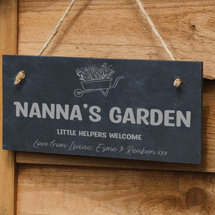 Personalised Grandma Sign, Custom Engraved Garden or Allotment Plaque, Mother’s Day Gift for Grandma, Mum or Nanna, Personalised Slate Sign - Black Oak Farm