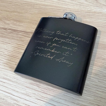 Personalised Hip Flask, Custom Engraved Flask with Custom Wording, Whisky Flask Gift for Men, Custom Gift Set, Handmade Gift - Black Oak Farm