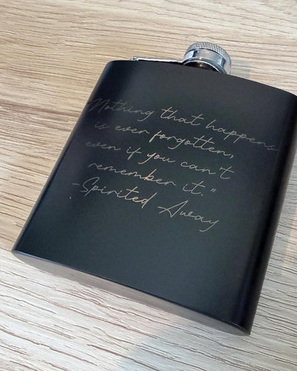 Personalised Hip Flask, Custom Engraved Flask with Custom Wording, Whisky Flask Gift for Men, Custom Gift Set, Handmade Gift - Black Oak Farm