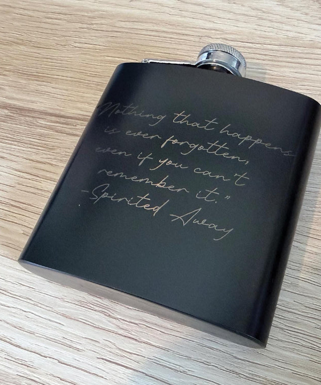 Personalised Hip Flask, Custom Engraved Flask with Custom Wording, Whisky Flask Gift for Men, Custom Gift Set, Handmade Gift - Black Oak Farm