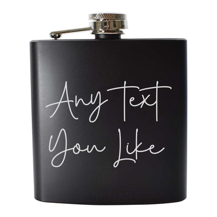 Personalised Hip Flask, Custom Engraved Flask with Custom Wording, Whisky Flask Gift for Men, Custom Gift Set, Handmade Gift - Black Oak Farm