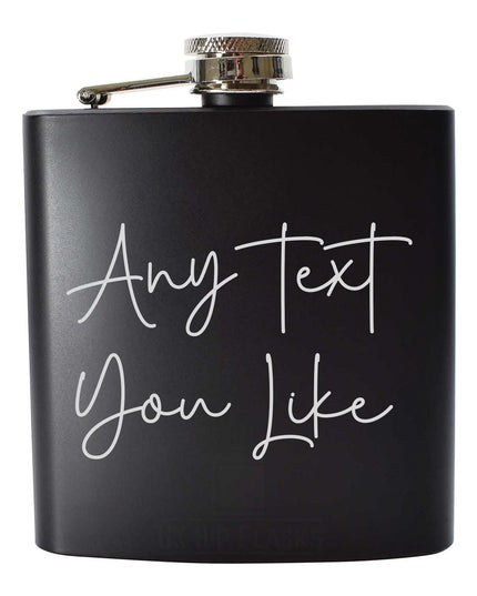 Personalised Hip Flask, Custom Engraved Flask with Custom Wording, Whisky Flask Gift for Men, Custom Gift Set, Handmade Gift - Black Oak Farm