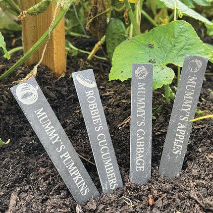 Personalised Slate Plant Marker, Custom Garden Label for Herbs, Flowers or Grandma’s Garden, Outdoor Garden Gift, Slate Plant Stake Plaque - Black Oak Farm
