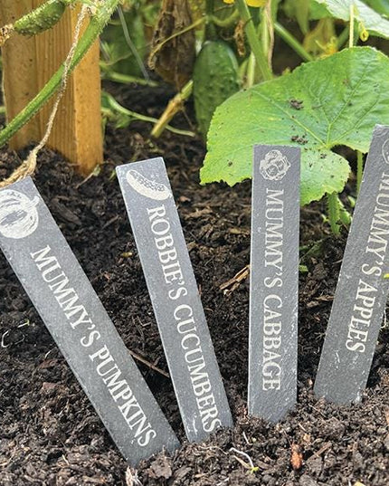 Personalised Slate Plant Marker, Custom Garden Label for Herbs, Flowers or Grandma’s Garden, Outdoor Garden Gift, Slate Plant Stake Plaque - Black Oak Farm