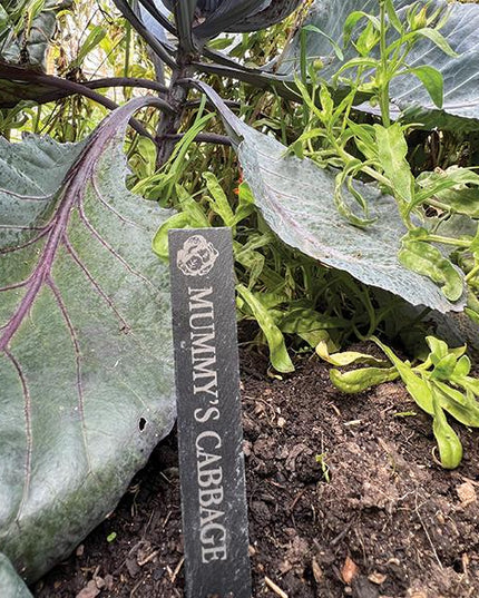 Personalised Slate Plant Marker, Custom Garden Label for Herbs, Flowers or Grandma’s Garden, Outdoor Garden Gift, Slate Plant Stake Plaque - Black Oak Farm