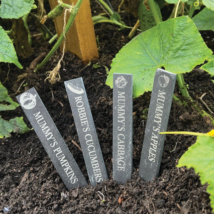Personalised Slate Plant Marker, Custom Garden Label for Herbs, Flowers or Grandma’s Garden, Outdoor Garden Gift, Slate Plant Stake Plaque - Black Oak Farm