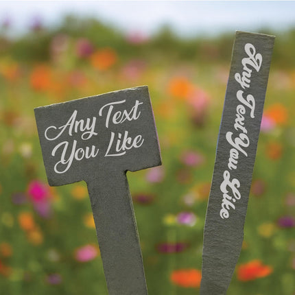 Personalised Slate Plant Marker, Custom Garden Label for Herbs, Flowers or Grandma’s Garden, Outdoor Garden Gift, Slate Plant Stake Plaque - Black Oak Farm