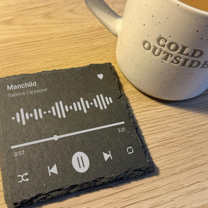 Personalised Spotify Code Slate Coaster | Custom Music Gift - Black Oak Farm