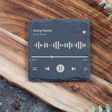 Personalised Spotify Code Slate Coaster | Custom Music Gift - Black Oak Farm