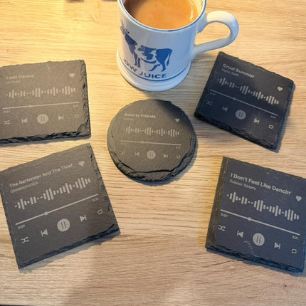 Personalised Spotify Code Slate Coaster | Custom Music Gift - Black Oak Farm