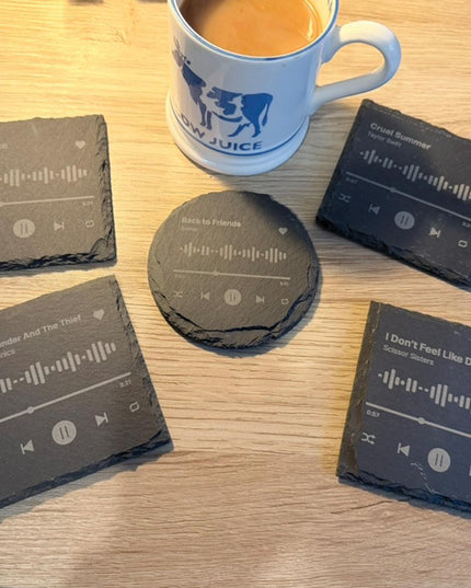 Personalised Spotify Code Slate Coaster | Custom Music Gift - Black Oak Farm