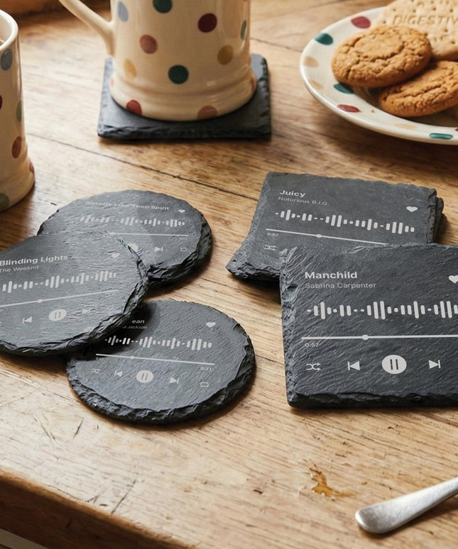 Personalised Spotify Code Slate Coaster | Custom Music Gift - Black Oak Farm
