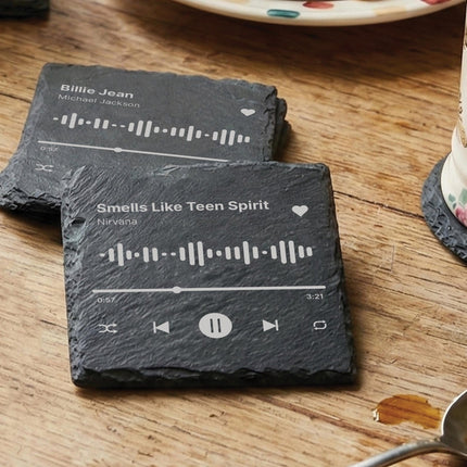 Personalised Spotify Code Slate Coaster | Custom Music Gift - Black Oak Farm