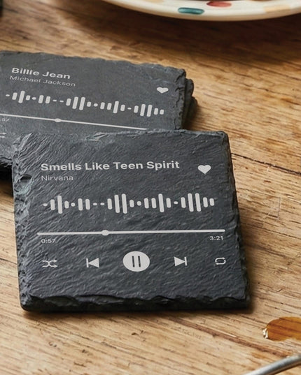 Personalised Spotify Code Slate Coaster | Custom Music Gift - Black Oak Farm