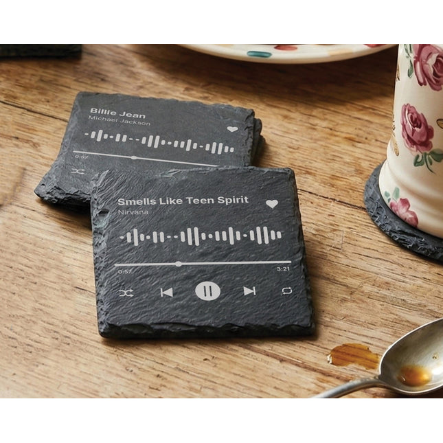 Personalised Spotify Code Slate Coaster | Custom Music Gift - Black Oak Farm