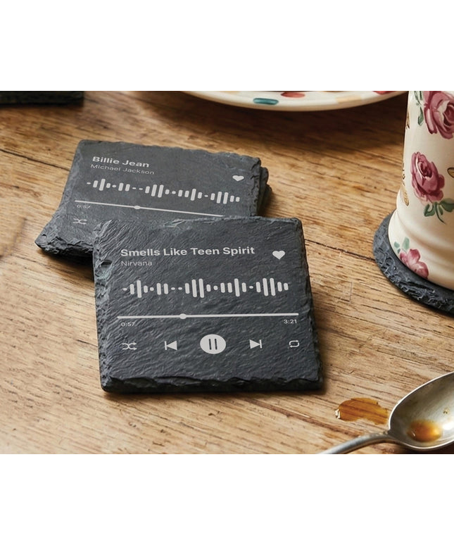 Personalised Spotify Code Slate Coaster | Custom Music Gift - Black Oak Farm
