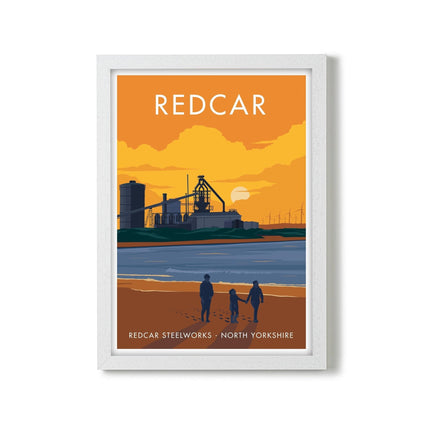 Redcar Steelworks Travel Poster Print, Vintage Framed or Unframed Wall Art, Retro Large Home Decor Prints - Black Oak Farm